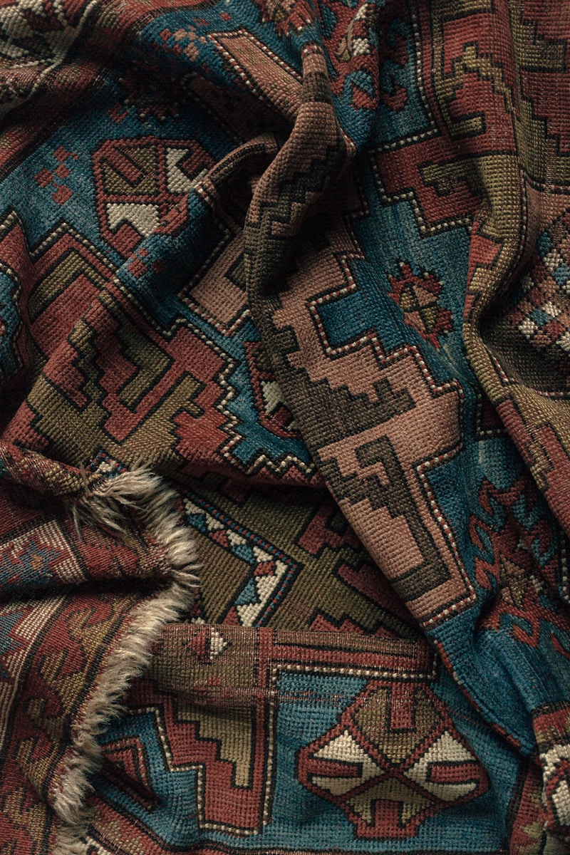 red black and white textile